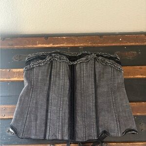 Gray Denim Corset Top